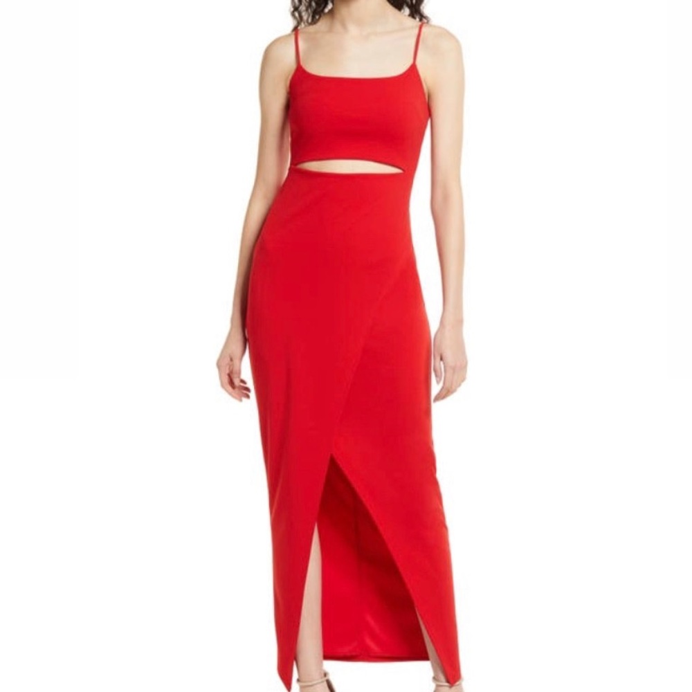 Lulu’s Something About You Red Cutout Bodycon Maxi Dress